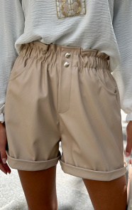 Jurkjes Leren Short Amelia Beige