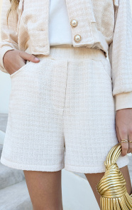 Jurkjes Tweed Short Geruit Skylar Beige