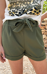 Jurkjes Strik Short Lieke Legergroen