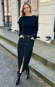Jurkjes Denim Spijkerrok Yves Zwart