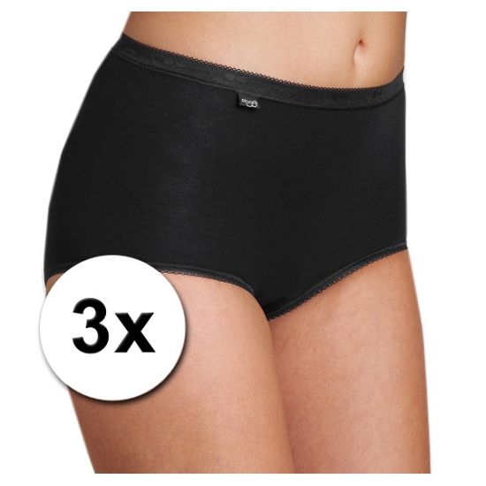 Sloggi 3x  basic maxi dames slip zwart -