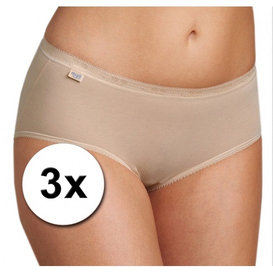 Sloggi 3x  basic midi dames slip huidskleur -