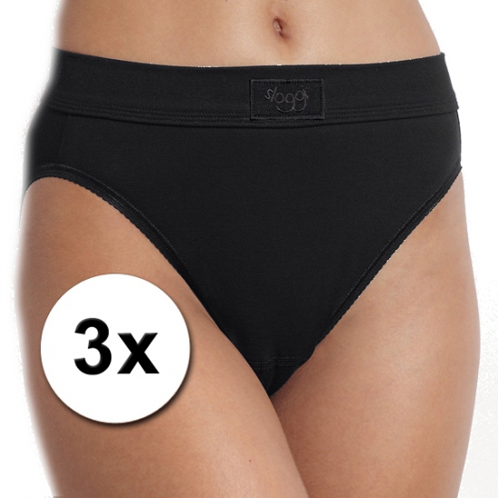 Sloggi 3x  double comfort Tai slip dames zwart -