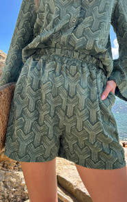 The Musthaves Detailed Print Short Army