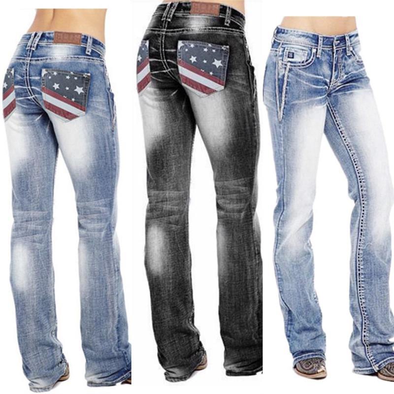 AI Supermarket Dames Slim Fit Plus Size Jeans Broeken 4XL zwart