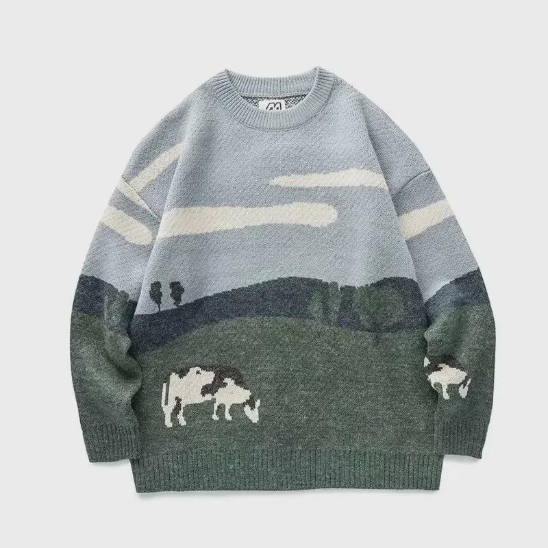 VantaGoods Unisex Japanse Retro gebreide trui - 2023 herfst/wintercollectie van Amerikaans modemerk M