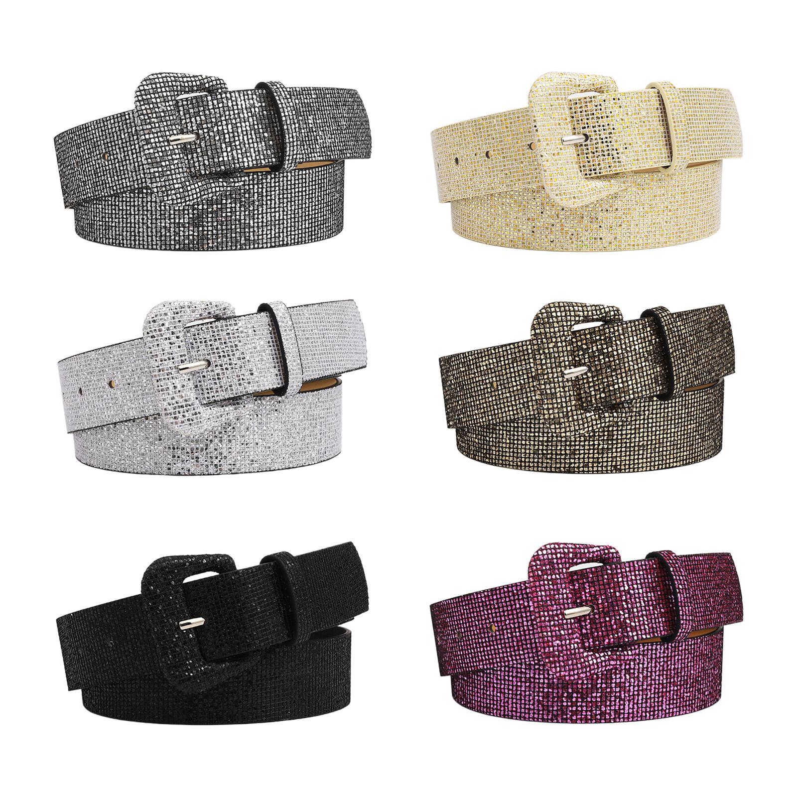 Start from here Heldere glanzende vrouwelijke tailleriem Tailleketting Luxe zoete tailleriem Riemen Volledige pailletten Verstelbare gespriem B