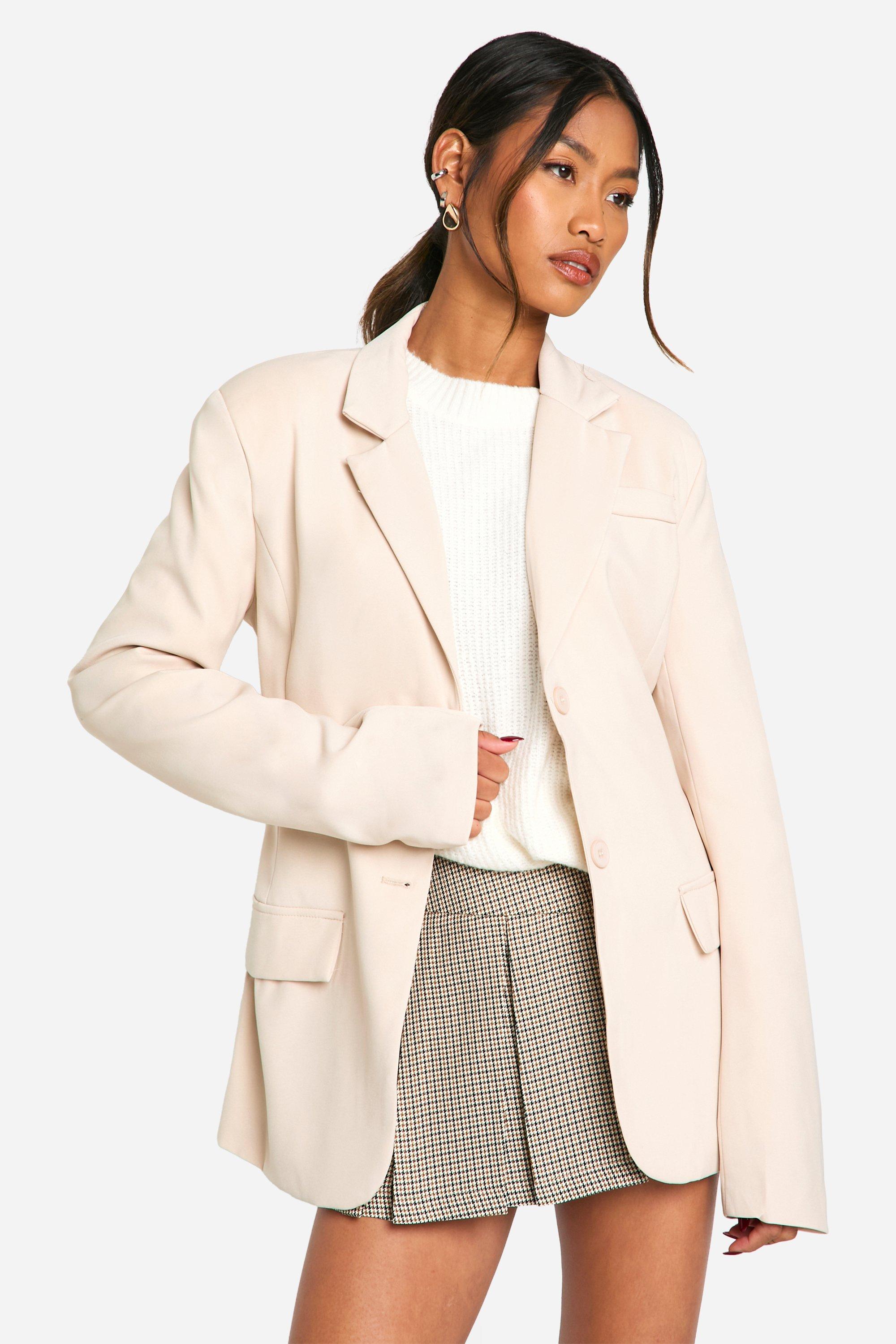 Boohoo Getailleerde Blazer Met Structuur, Sand