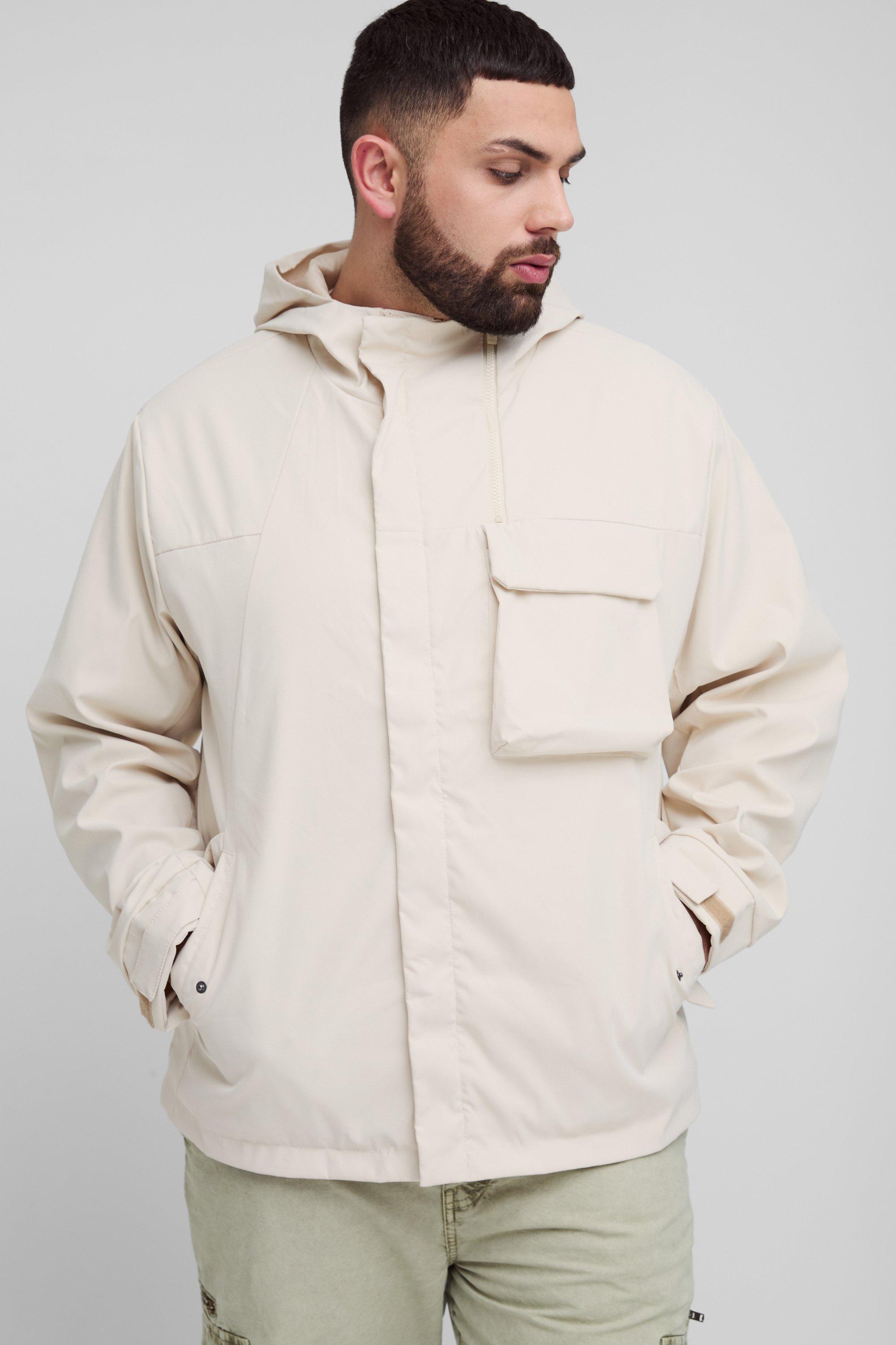 Boohoo Plus Dunne Parka Jas Met Capuchon, Stone