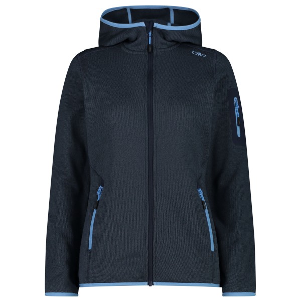 CMP  Women's Jacket Fix Hood Jacquard Knitted 3H19826 - Fleecevest, blauw