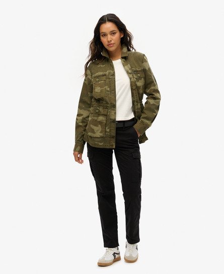 Superdry Vrouwen Slimfit Cargobroek met Middelhoge Taille Zwart