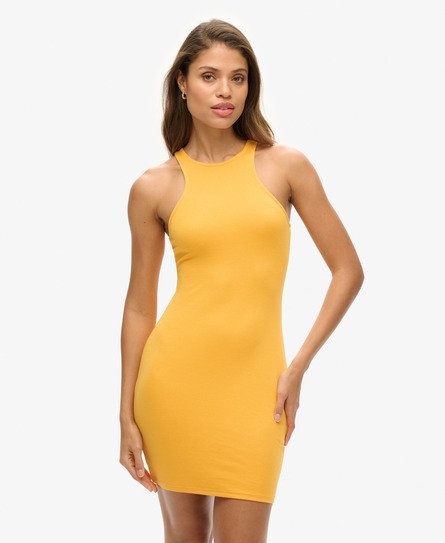 Superdry Vrouwen Jersey Racer Mini-jurk Geel