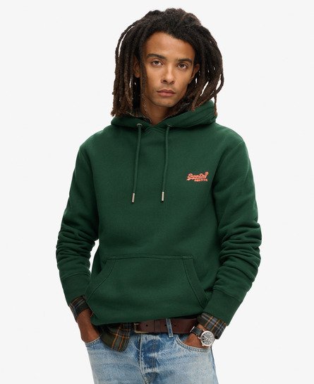 Superdry Mannen Essential Logo Hoodie Groen