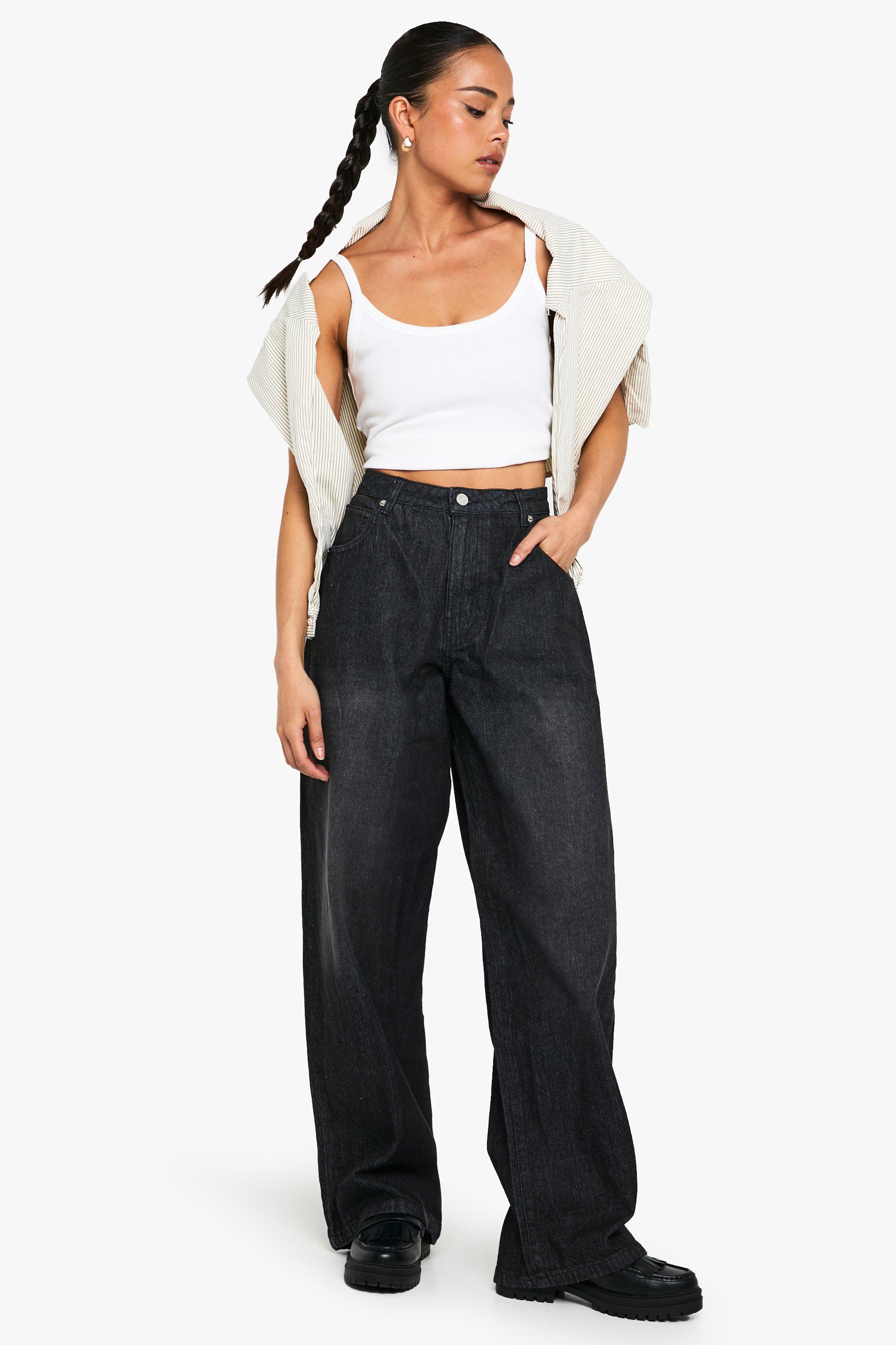 Boohoo Basic Boyfriend Jeans, Washed Black