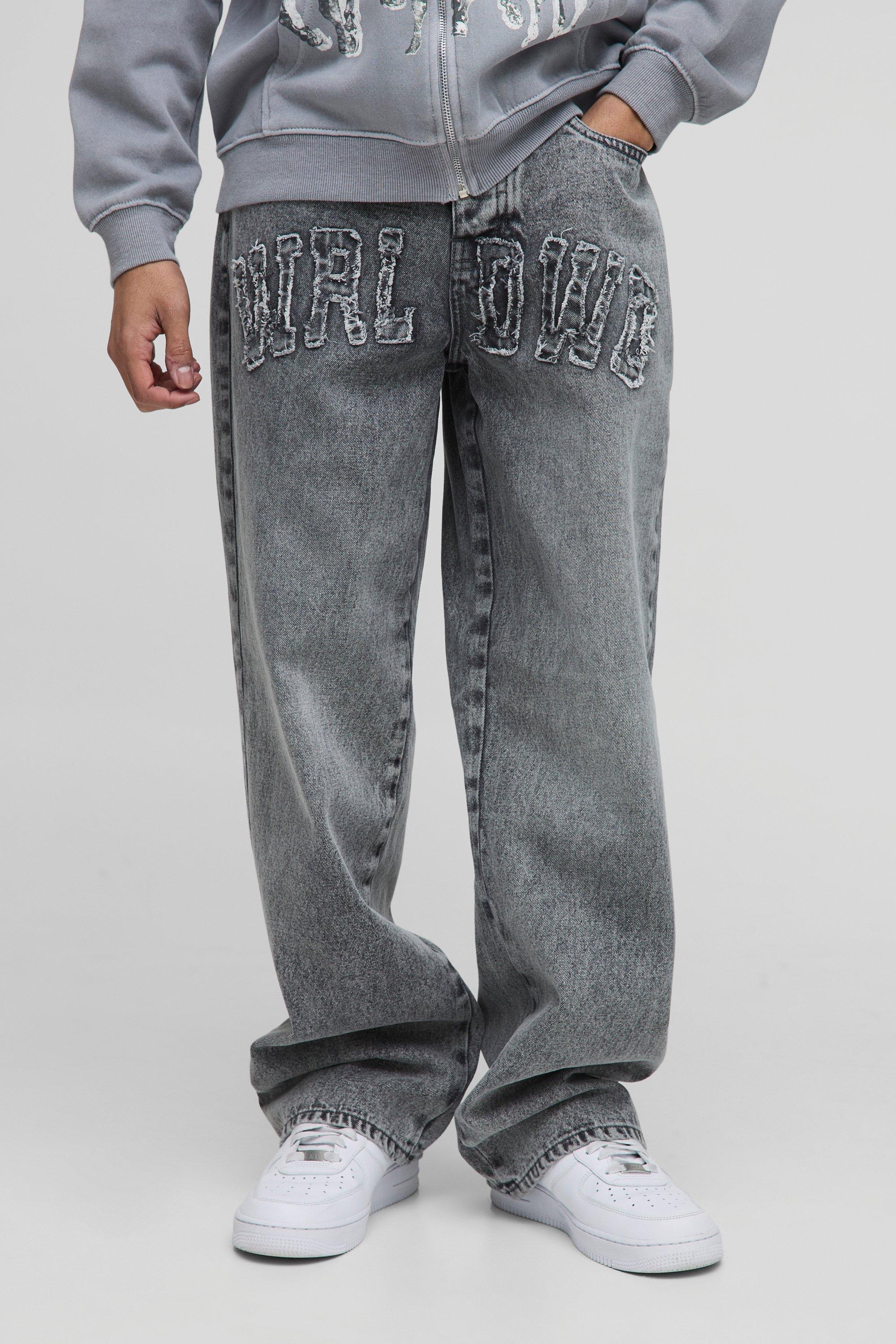 Boohoo Gebleekte Baggy Wrldwd Jeans, Ecru