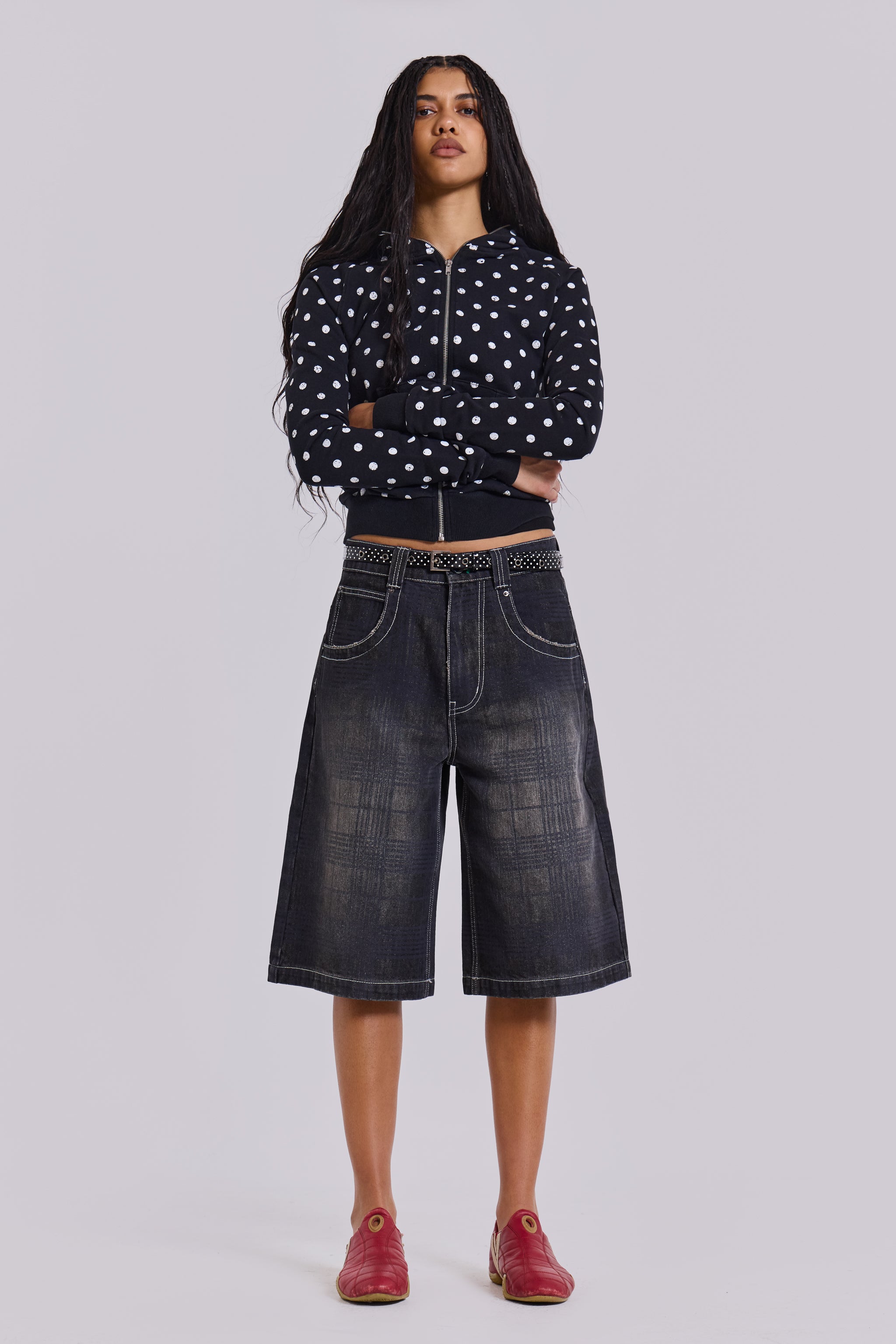 Jaded London Check Colossus Jorts