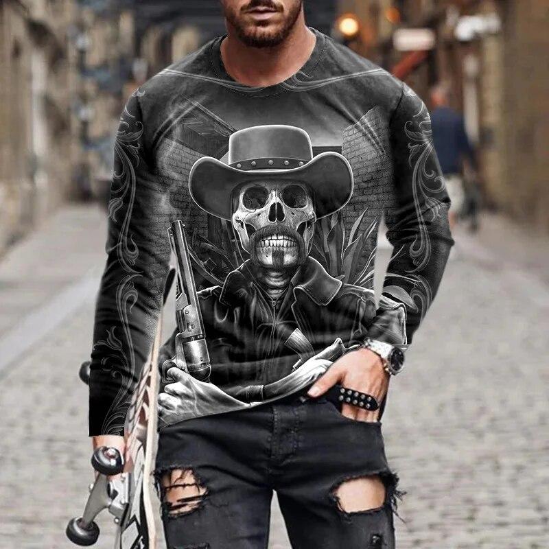 Transmission of love Herfst Herenkleding Ronde Hals Lange Mouw Tees Mode 3D Afdrukken Leeuw Grafische T-shirts 2023 Nieuwe Casual Trend y2k Tops S