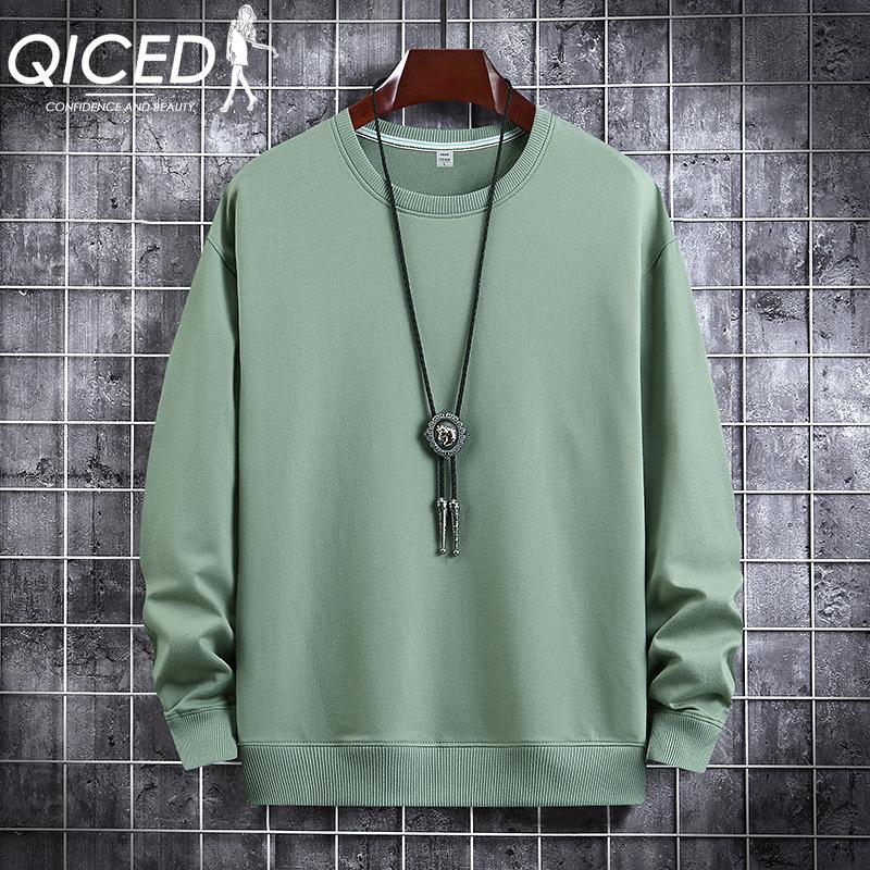 QICED Lente en Herfst Nieuwe Dunne Sectie Heren T-shirt met Lange Mouwen Slim Small Shirt Shirt Bottoming Shirt S wit
