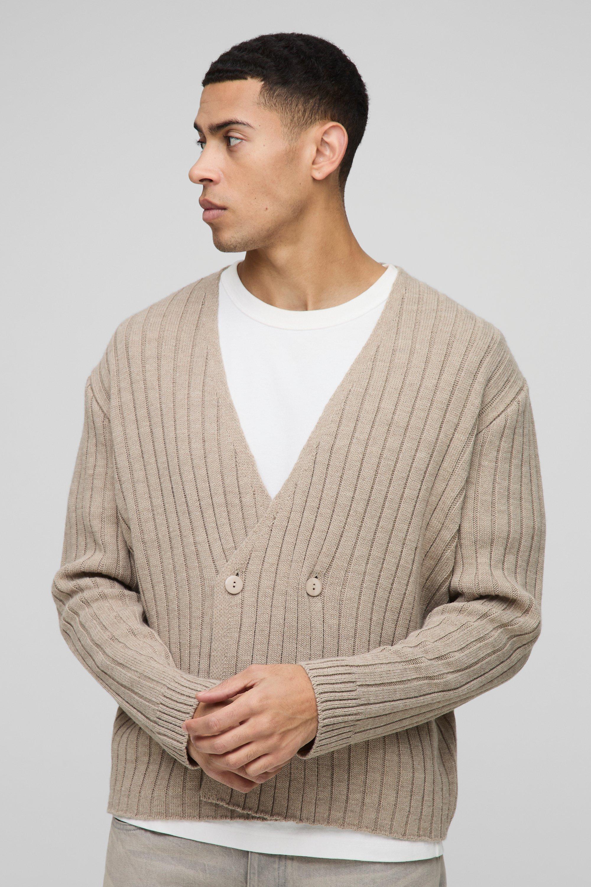 Boohoo Boxy Wikkel Cardigan, Taupe