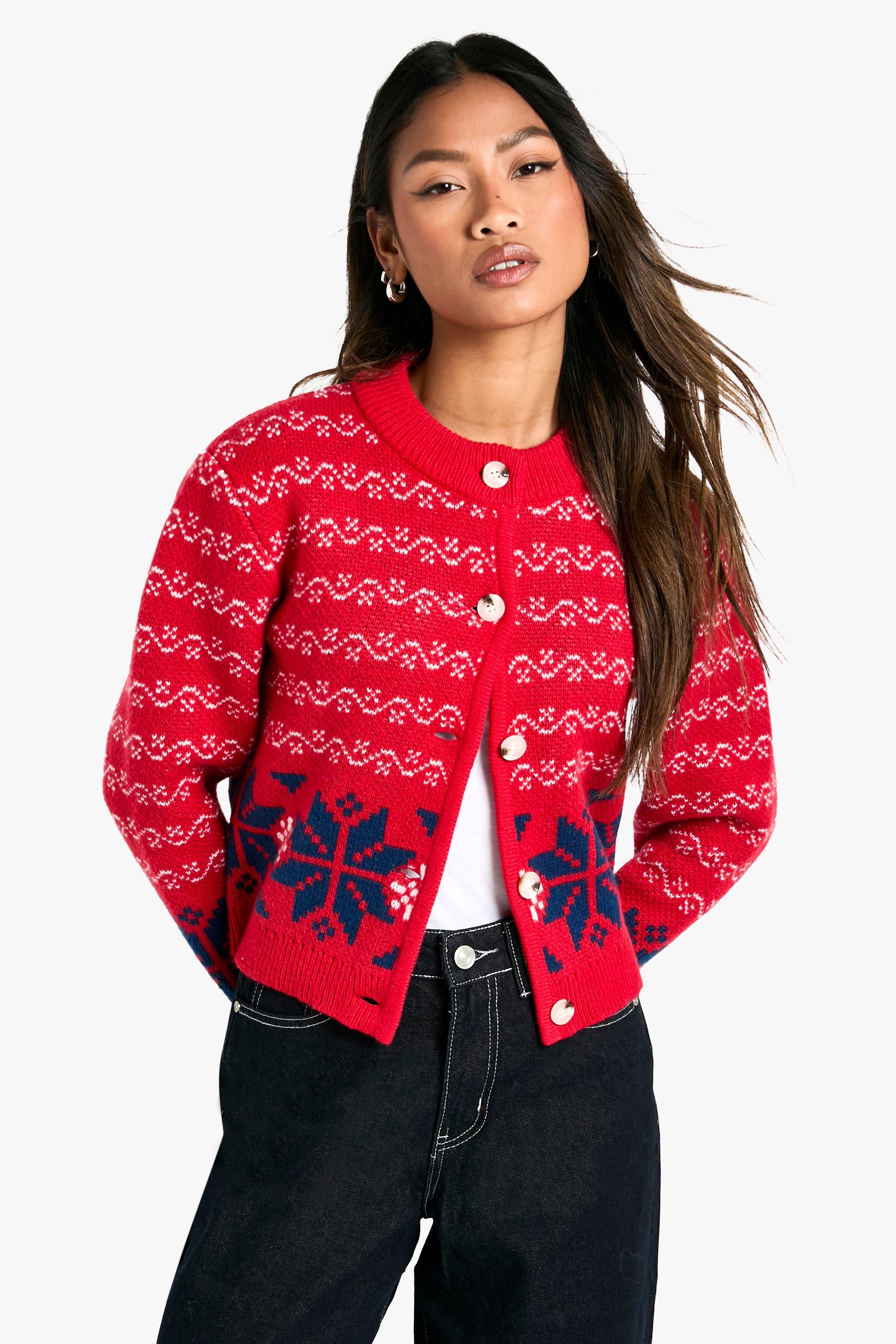 Boohoo Gebreide Premium Cardigan, Red