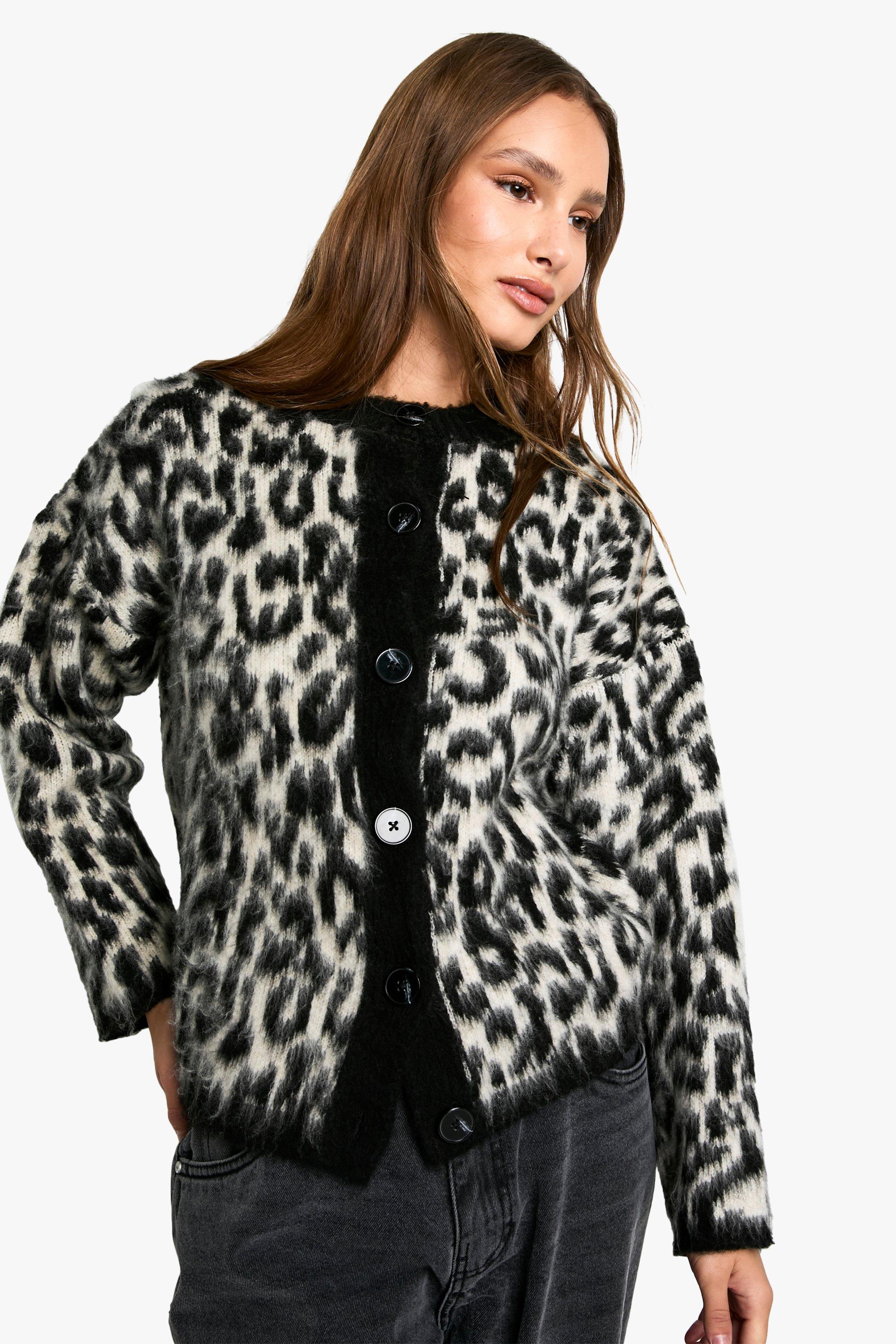 Boohoo Luipaardprint Cardigan, Cream