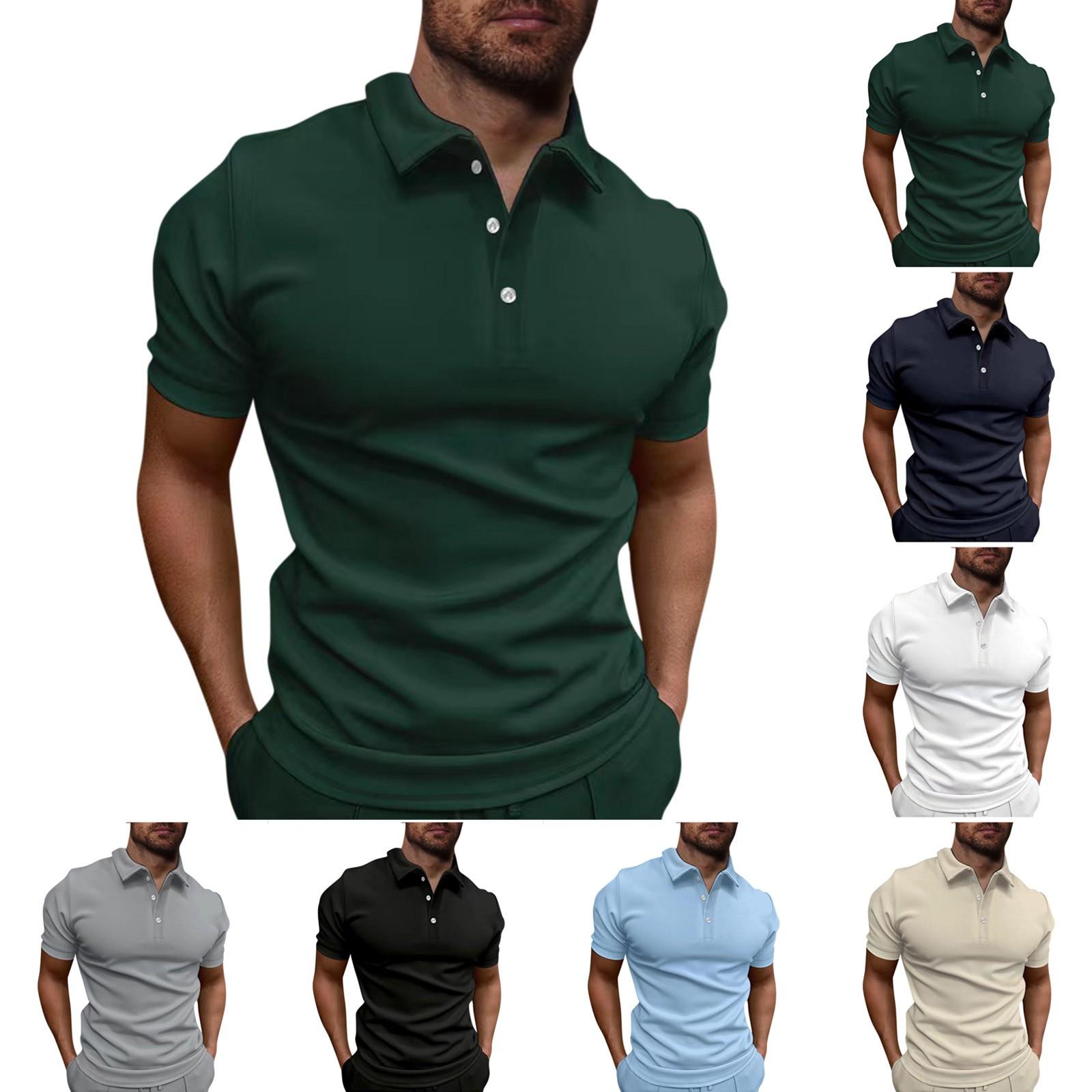 Ximalaya (Qunide) Zomer heren Dry Fit Performance micro-elastische golftop met korte mouwen en korte mouwen S