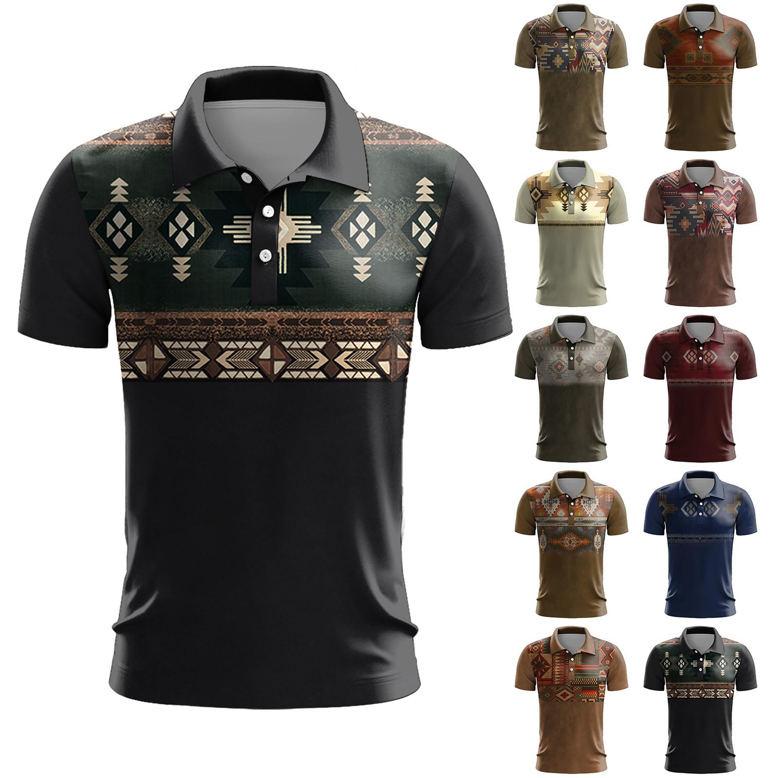 Ximalaya (Qunide) Golfshirt voor heren Casual Sport V-hals Geribbelde kraag Korte mouw Mode Casual Effen Kleur Effen Lente Zomer Normale pasvorm M zwart