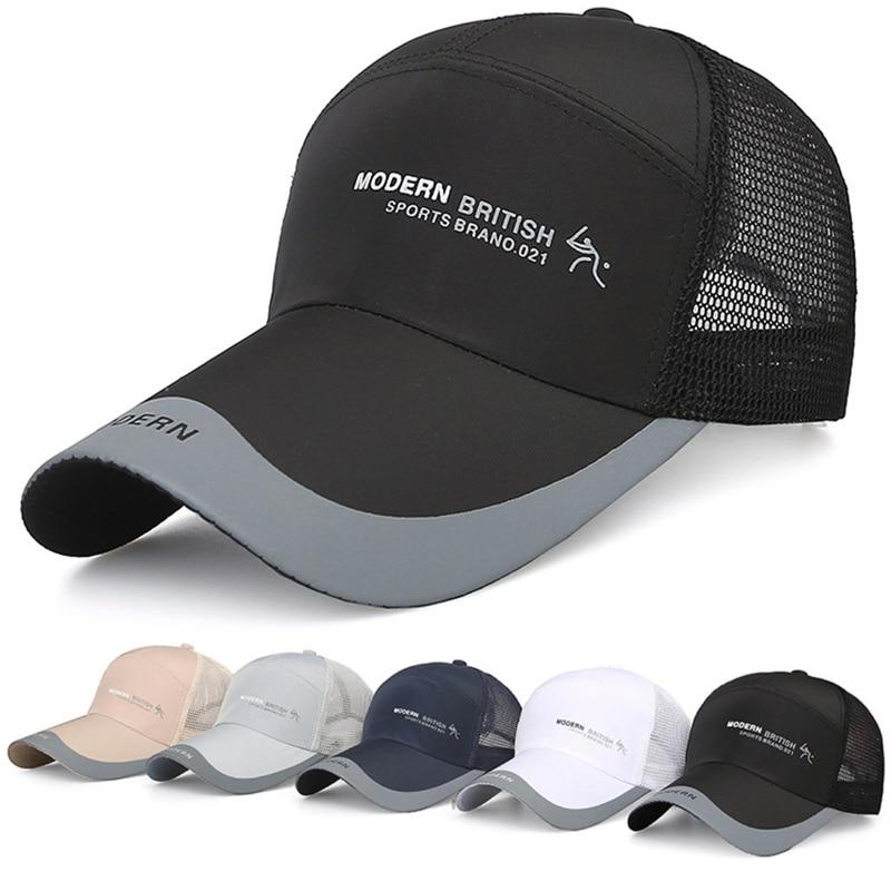 R&N Fashion 2 Heren Zomer Baseball Cap Outdoor Sport Zonnebrandcrème Caps Unisex Ademend Mesh Vizier Zonnehoed marineblauwe kleur