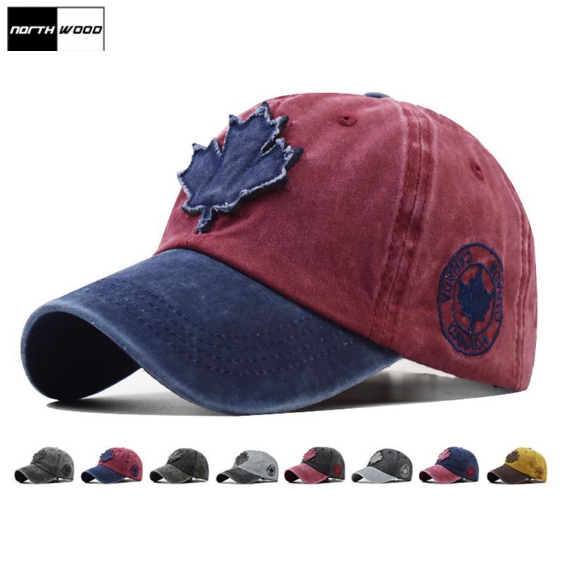 Northwood [] CANADA Maple Leaf Baseball Caps voor Mannen Vrouwen Snapbacks Hoed Zon Dad Hoeden Mannen Trucker Caps 54-60 cm rood