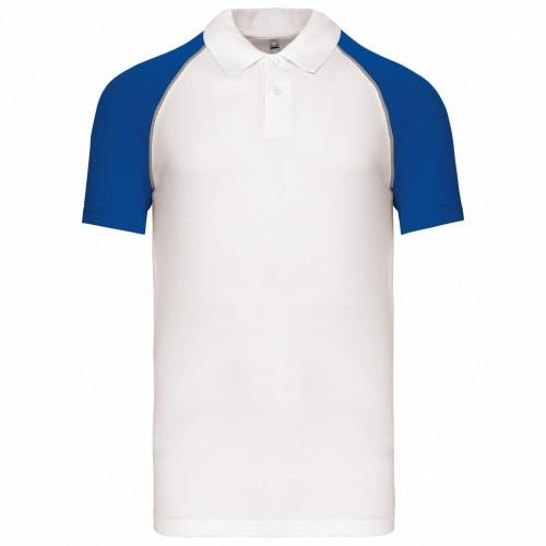Kariban heren contrast piqué honkbalpoloshirt XL koningsblauwe kleur/Vloot