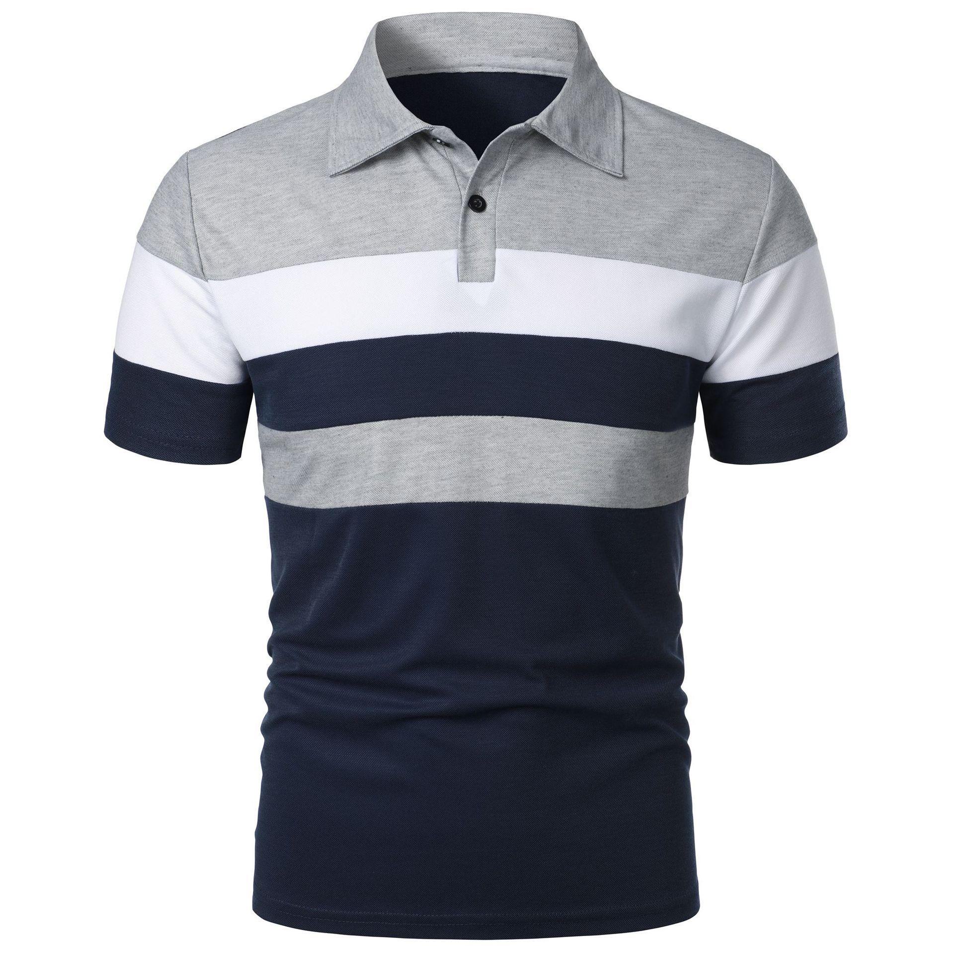 Top Men Wardrobe Modieus herenoverhemd met korte mouwen en borststrepen 2XL