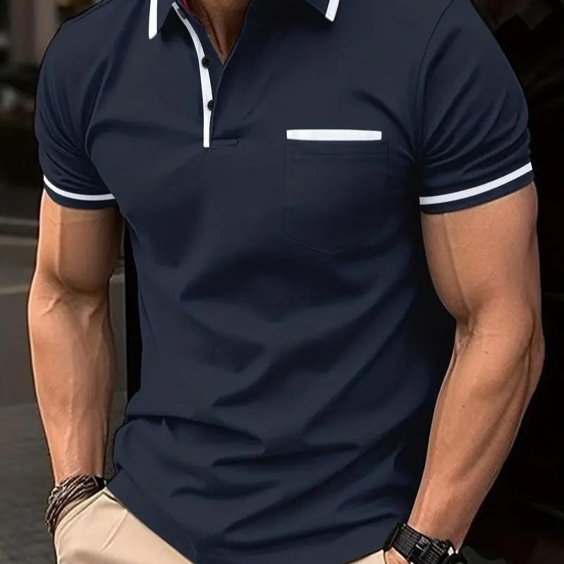 AI Supermarket 2024 Zomer Heren POLO Sportshirt met Knoopzak S groen