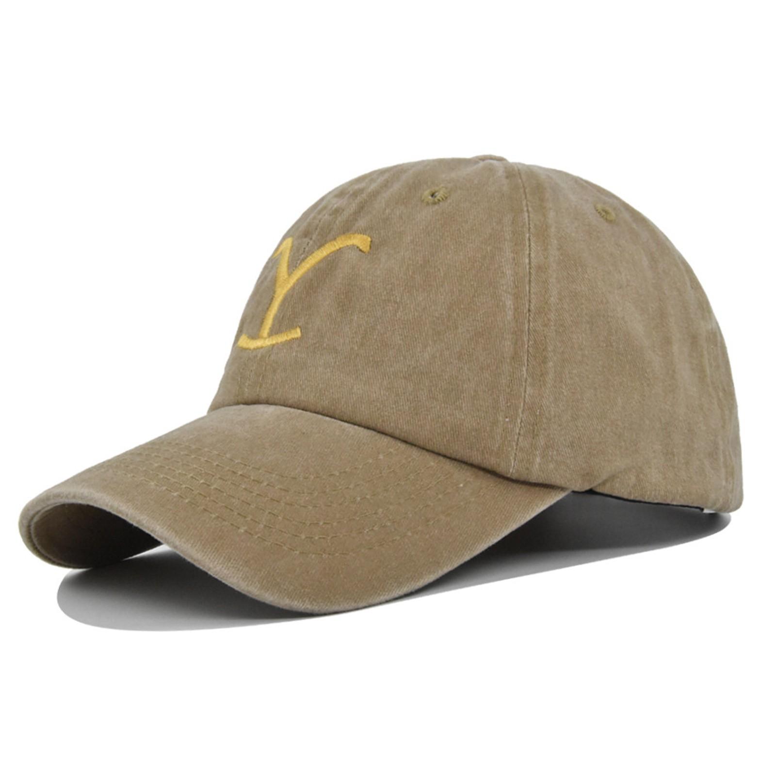 Wnzdswn Yellowstone Dutton Ranch Hat Cross Paardenstaart Baseball Cap Distressed Outdoor Borduren Zonnebrandcrème Hoed Effen Kleur Cap zwart
