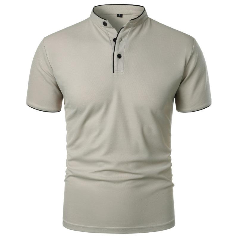 HerSight Zomer T-shirt met korte mouwen, heren effen top, populaire mode, korte mouwen, slim fit, overhemd met korte mouwen S wit