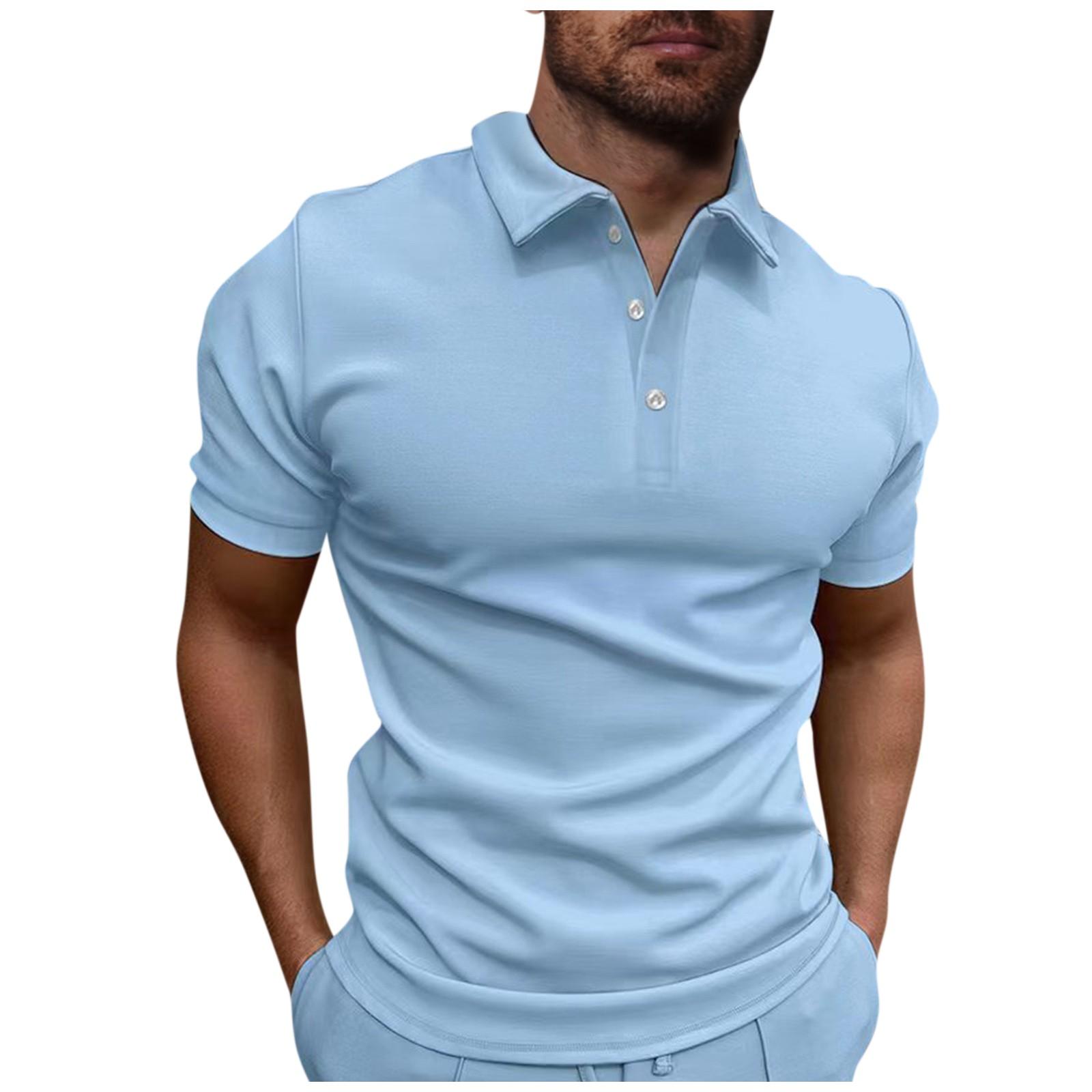 Roses (ZO)Zomer heren Dry Fit Performance micro-elastische golftop met korte mouwen en korte mouwen L zwart