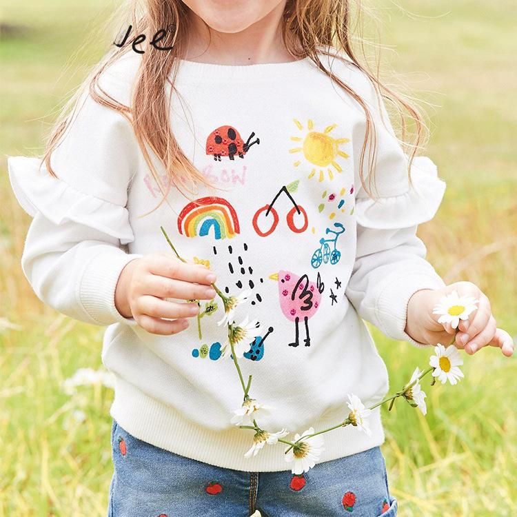 Voyex Malwee Meisjes Herfst Stijl Sweatshirt - Europese & Amerikaanse Ronde Hals Tops voor Kleine & Middelgrote Kinderen Size 120