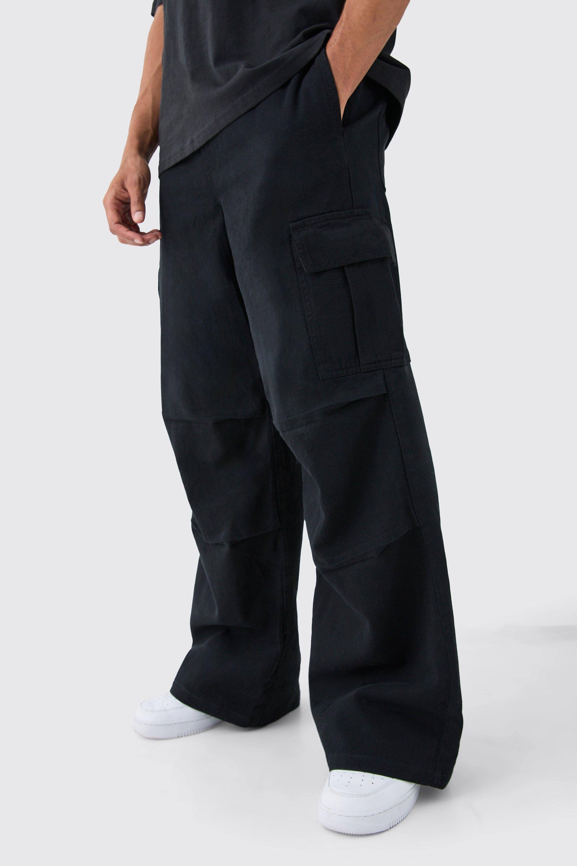 Boohoo Extreem Baggy Cargo Broek In Zwart, Black