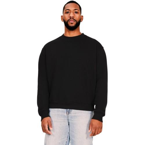 Casual Classics Ringgesponnen katoenen oversized sweatshirt met verlengde halslijn voor heren M zwart