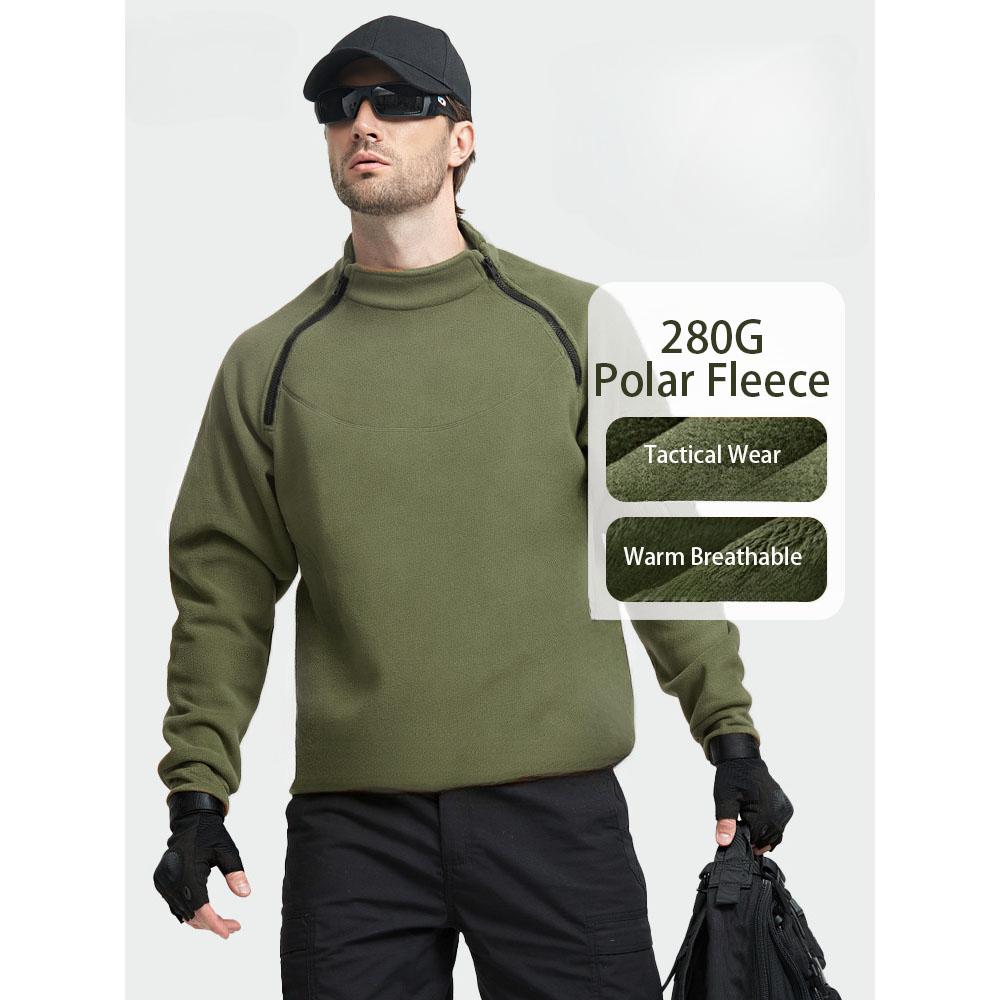 King Billion Heren Tactische Sweatshirt Outdoor Jas 280g Polar Fleece Slim Casual Streetwear Herfst Winter Warme Lange Mouw Sweatshirts S beige