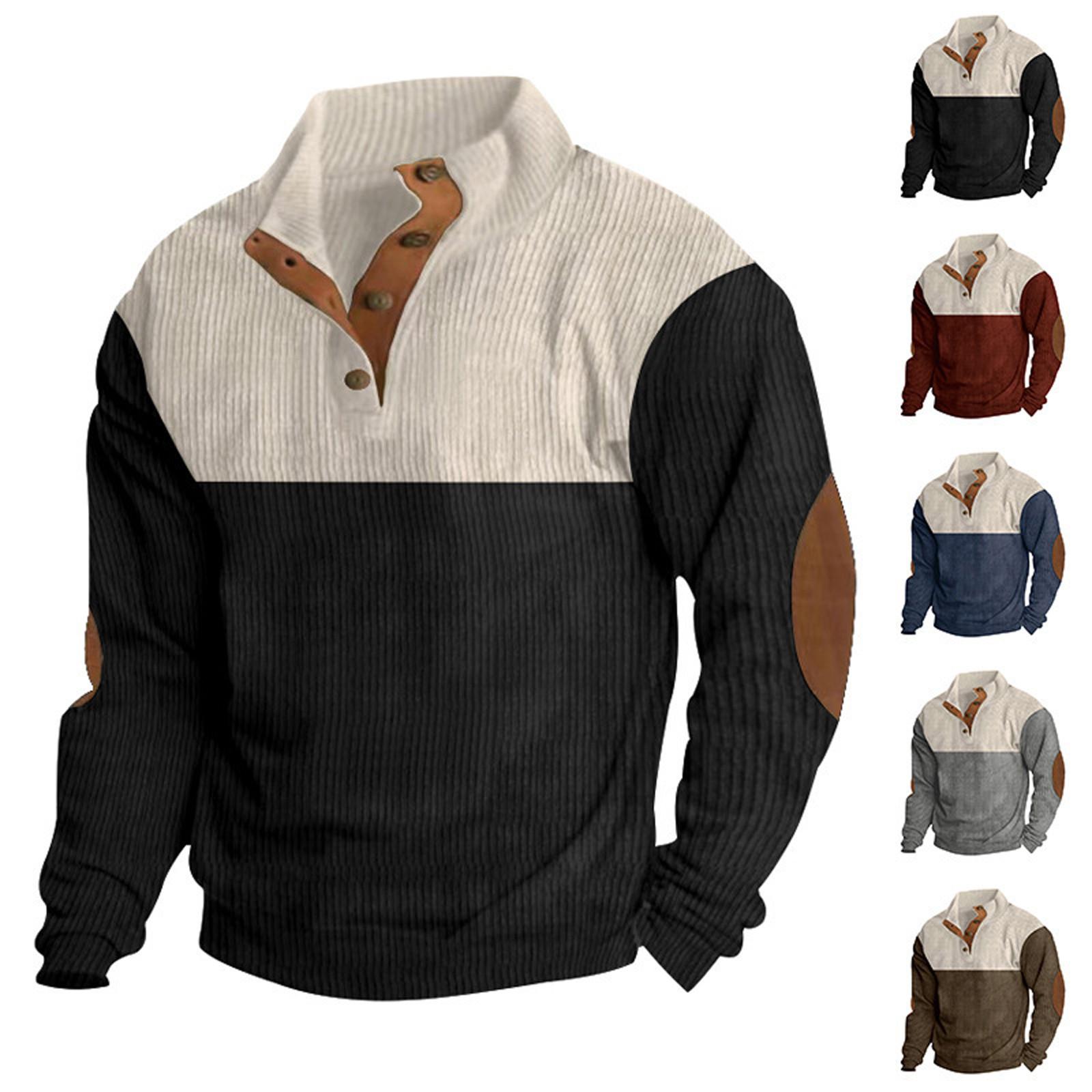Winnerer Saturn Heren Sweatshirt met Staande Kraag Is Buiten Casual Truien Tops L zwart