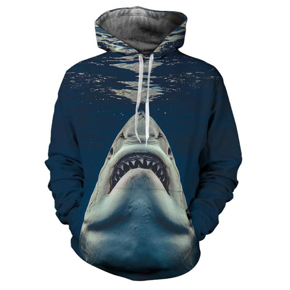 ETST 05 Animal Shark 3D Print Heren Laxity Hoodie Casual Oversized Pullover Populaire Streetwear Mode Sweatshirt Trend Herenkleding S
