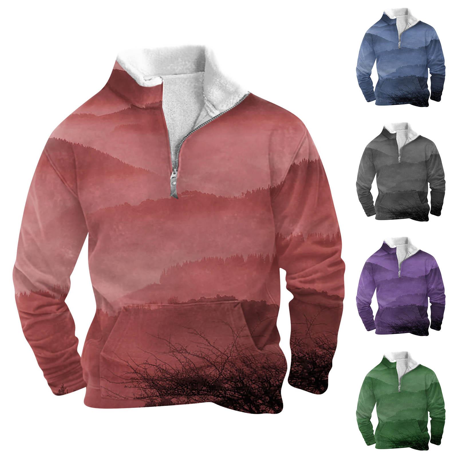YiGeiWoLiGiaoGiao Lente en herfst herensweatshirt met staande kraag is outdoor casual truien tops M zwart