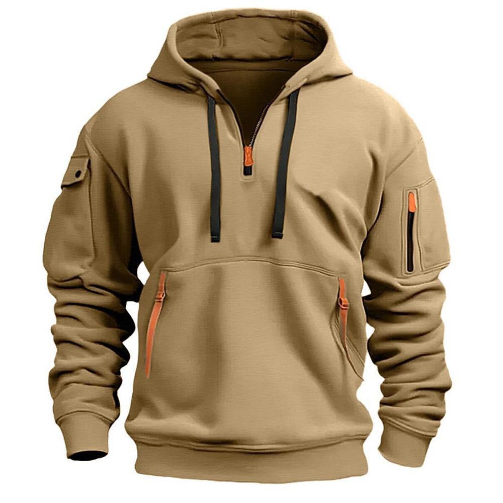 Trendy Clothing Factory 2024 Herfst/Winter Heren Casual Multi Rits Arm Zak Hoodie Pullover Grote Hoodie S