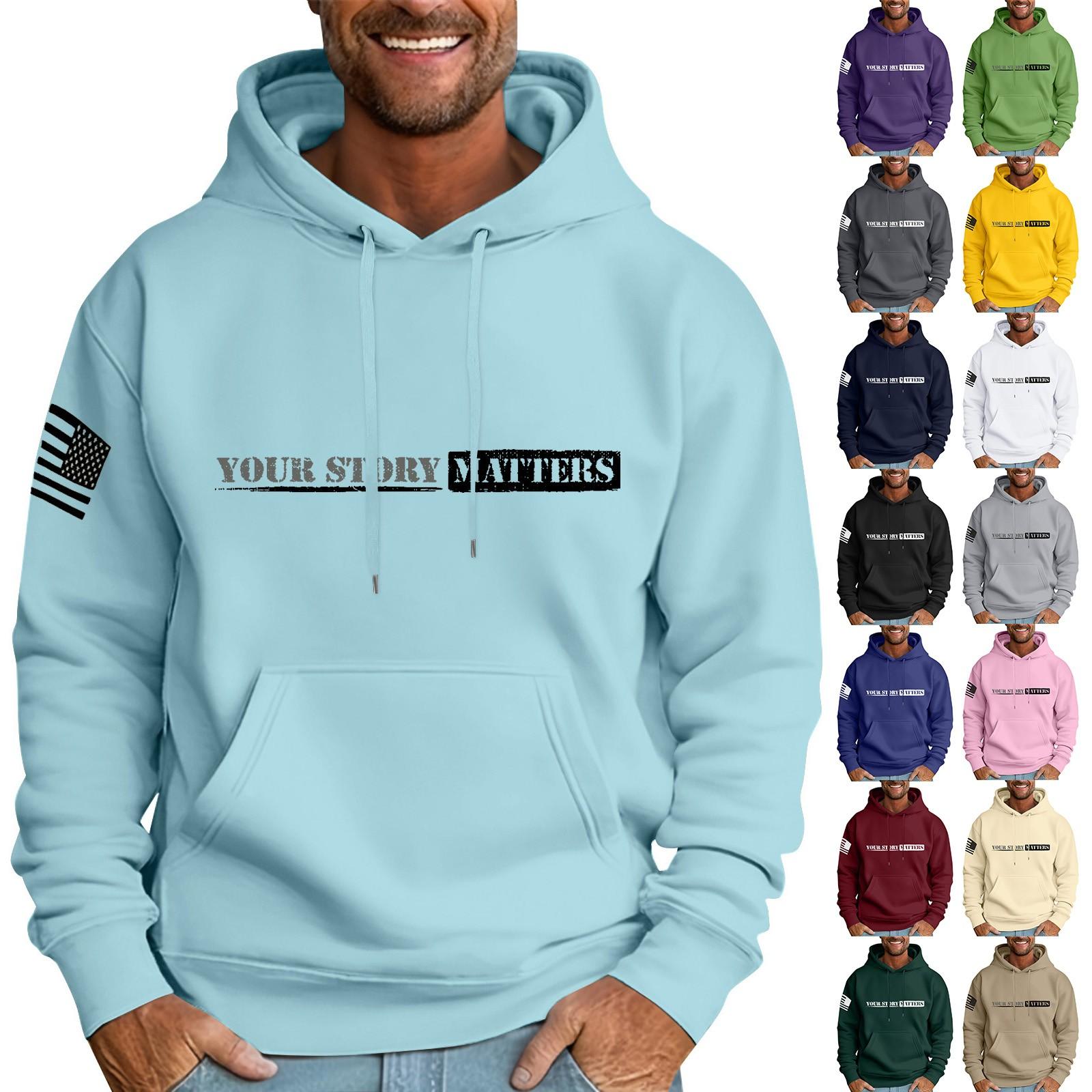 Ximalaya Heren Losse Vlag Bedrukte Capuchon Sweatshirt Heren Casual Mode Sport Sweatshirt XXXXXL kaki