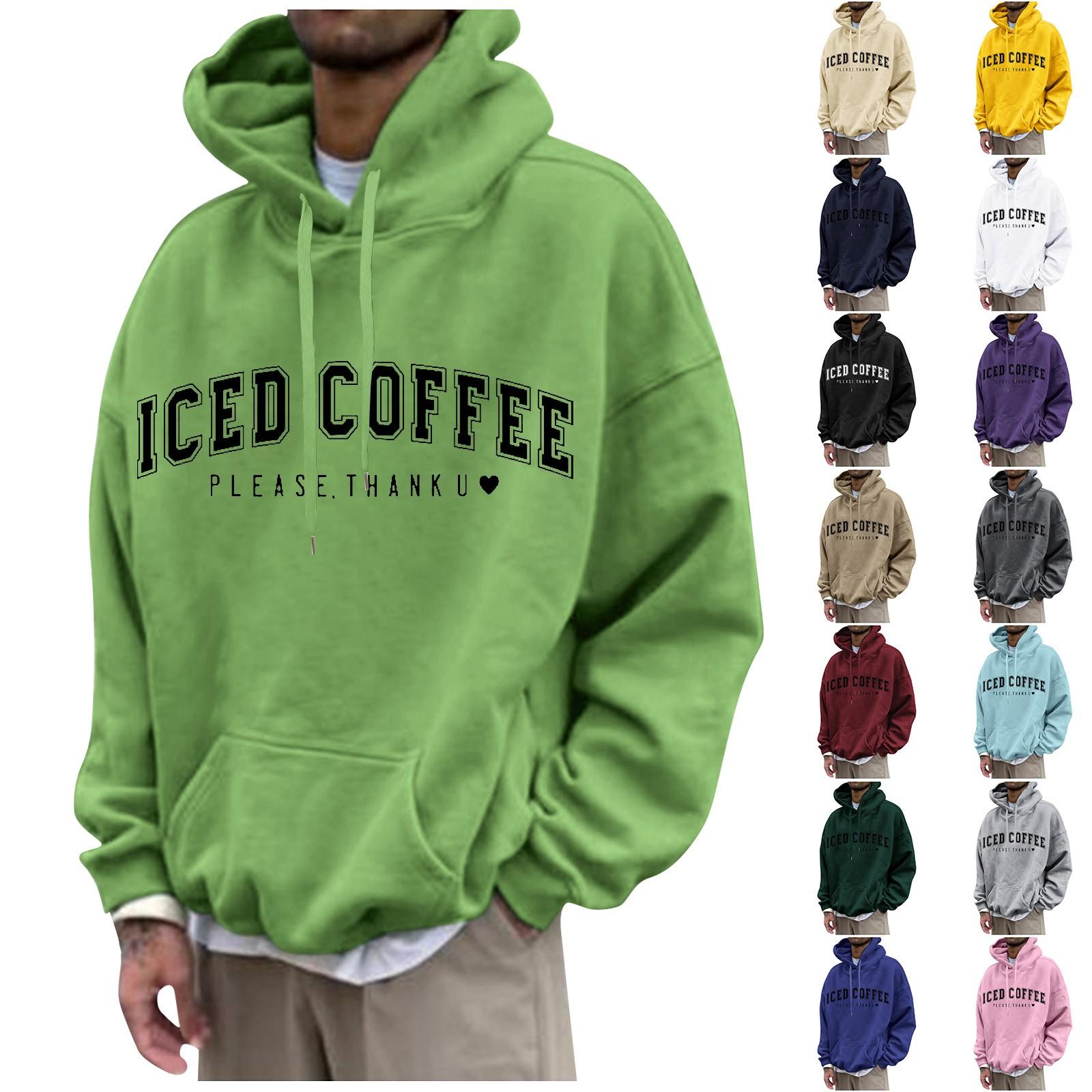 Ren Bag Los bedrukt sweatshirt met capuchon voor heren Casual mode-sportsweatshirt voor heren L zwart