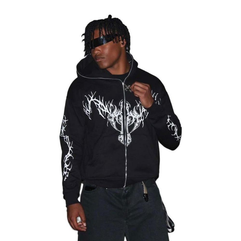 TENJINGE Trendy Retro Kleding Heren Y2K Stijl Rits Hoodie Harajuku Mode Gothic Streetwear Dames Hip-hop Punk Oversized Sportkleding Jack M