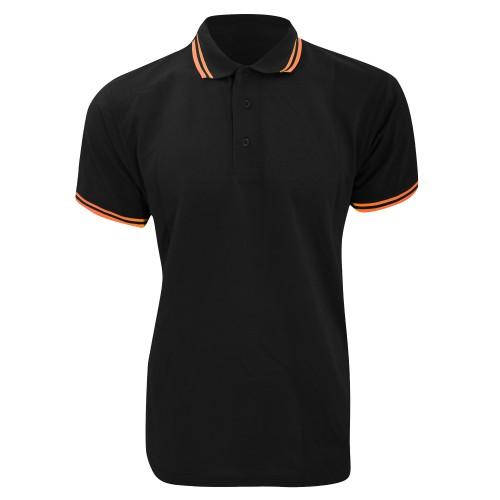 Kustom Kit Heren getipt piqué poloshirt met korte mouwen 2XL wit/zwart
