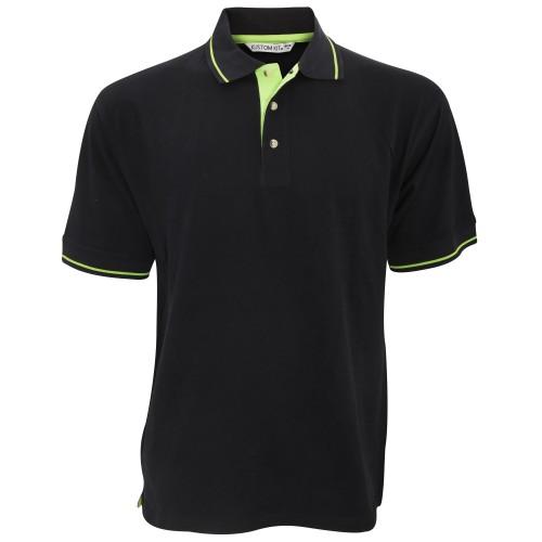 Kustom Kit Heren St. Mellion herenpoloshirt met korte mouwen L zwart/licht rode oker kleur
