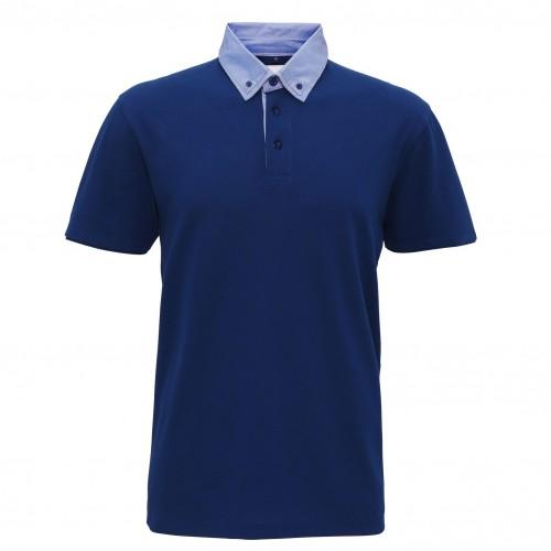 Asquith & Fox Chambray herenpolo met button-downkraag 3XL
