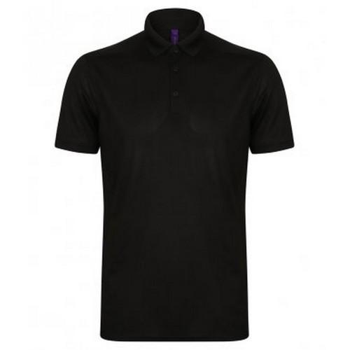 Henbury heren stretch microfijn piqué poloshirt L bordeaux